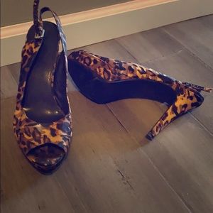 Cheetah print platform heels